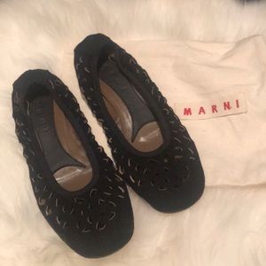 Black Suede flats by Marni